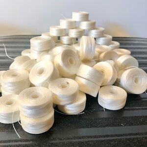 60 Nylon White Sewing Bobbins Size 46 New
